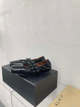 ALAIA MARY JANE PEARL IN GLOSSY BLACK LAMBSKIN